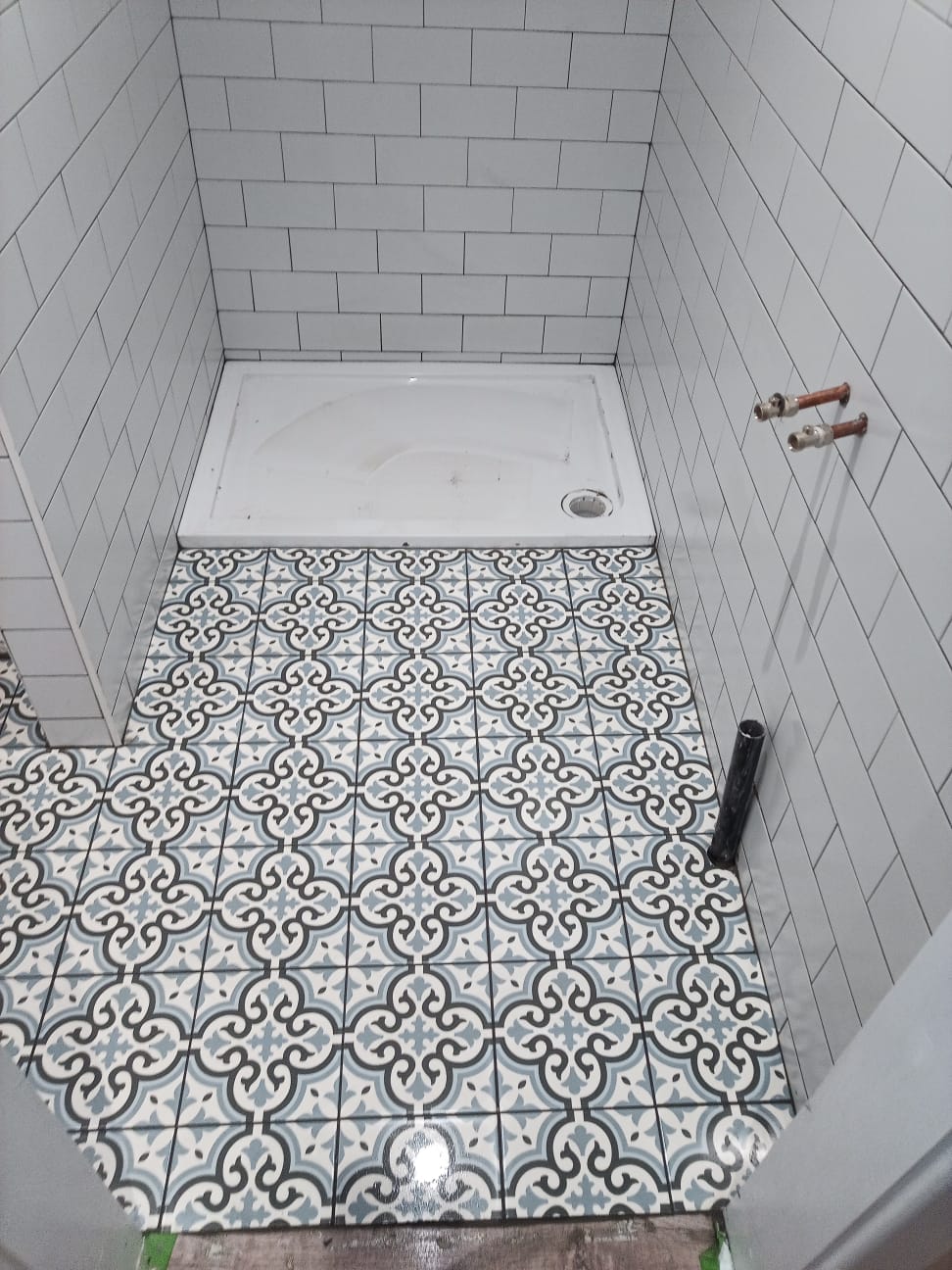 Completed Ornate Shower Floor